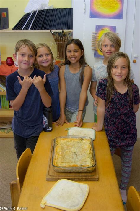 3rd Grade: Cooking; Awesome Chefs of Team Spanakopita posing with their ...