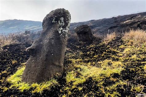 Easter Island 'Moai' statues face damage after wildfire