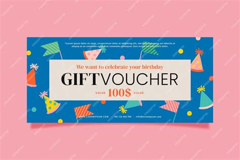 Free Vector | Hand drawn birthday gift voucher design