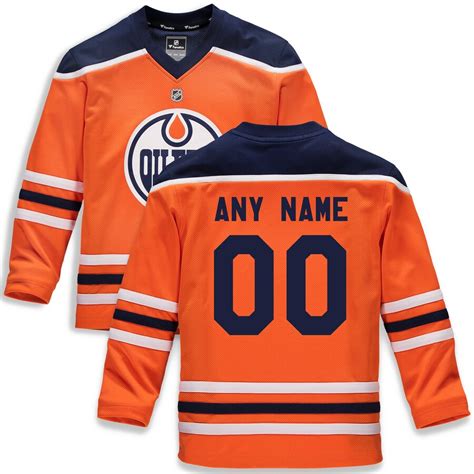 Edmonton Oilers Fanatics Branded Youth Home Replica Custom Jersey – Orange