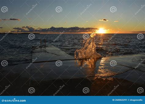 Sunset on Piran Coast, Slovenia Stock Image - Image of coasts, autumn ...