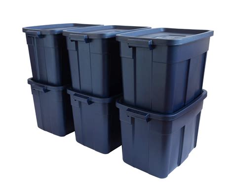 Rubbermaid Roughneck? Storage Totes 18 Gal 6-Pack Dark Indigo for sale ...