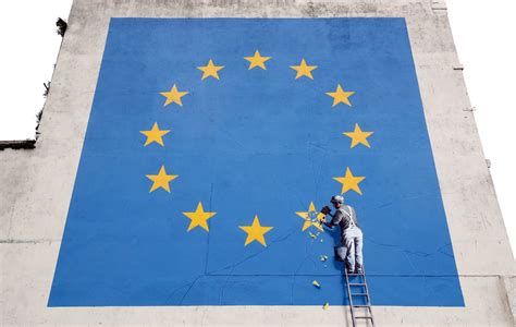 Banksy's giant Brexit mural shows a man removing a star from the EU ...