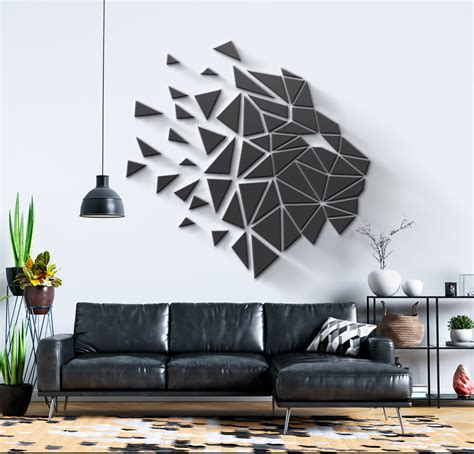 Geometric Lion Head 3D Wall Art | Moonwallstickers.com