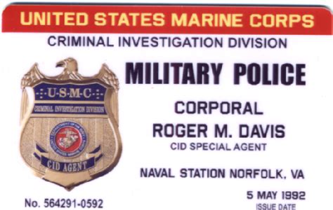 USMC CID Special Agent Card