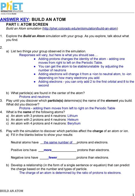 Build An Atom Simulation Worksheet Answers — db-excel.com