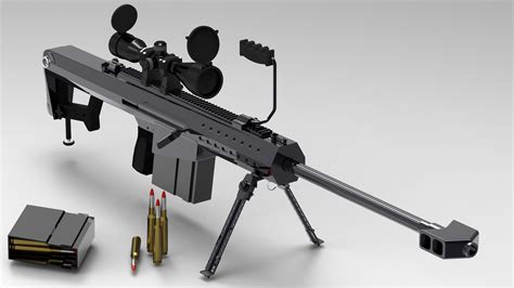 Barrett M107 50-Caliber Sniper Rifle free 3D Model STL - CGTrader.com