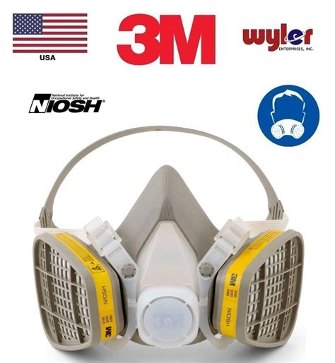 3M Mask 6200 Respirator W/ 6003 Dual Cartridge Spray Paint Organic ...