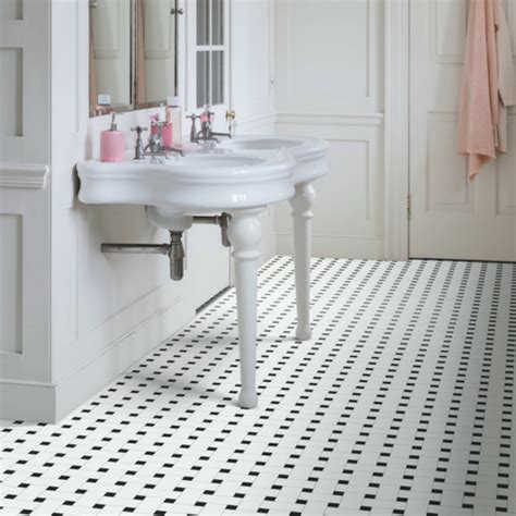 black and white vinyl flooring bathroom - Lawrence Musser