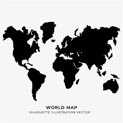 Premium Vector | World map silhouette illustration vector