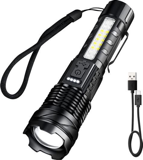 Boruit A76 Rechargeable Flashlight High Lumens 20000 Super Bright LED ...