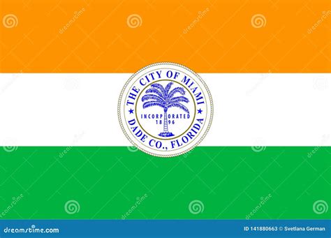 Flag of Miami City in Florida, USA Stock Vector - Illustration of ...