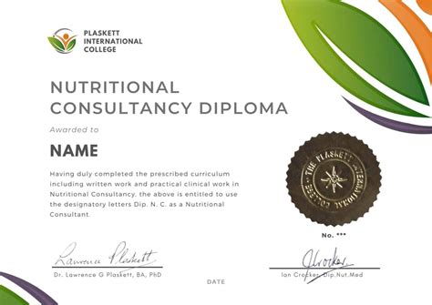 Nutritional Consultant - Plaskett College