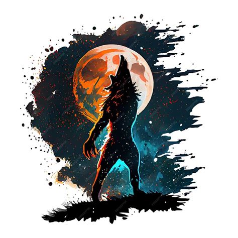 Premium AI Image | Dynamic artwork of a werewolf silhouette against a ...