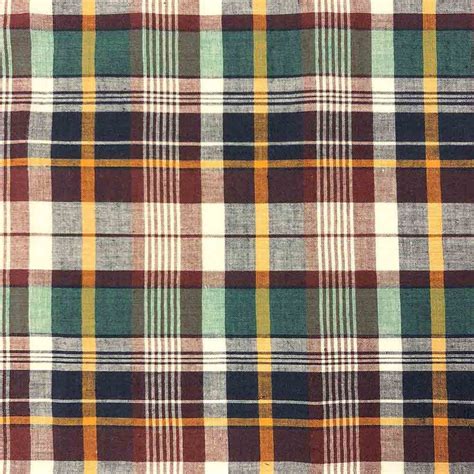 Madras Plaid Fabric (Style 16070) 100% Cotton 44/45" Wide $4.99/Yard