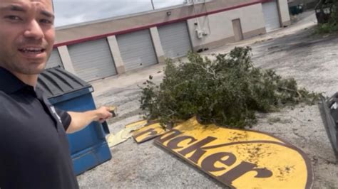 Brandon Florida Cracker Barrel sign blown 3 miles away by Milton ...