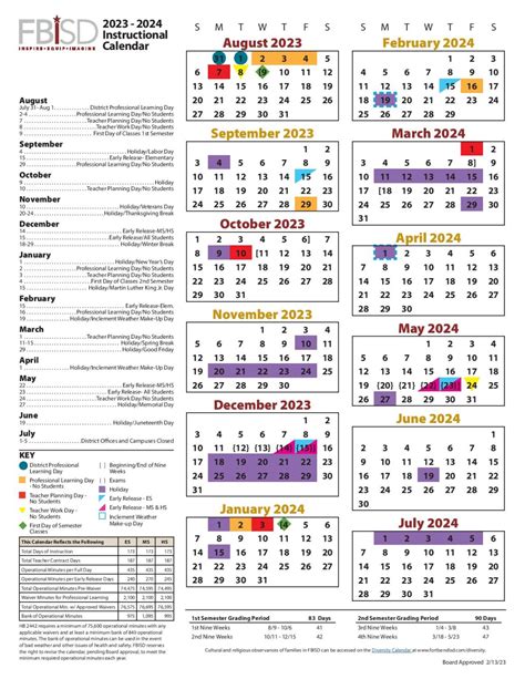 Fort Bend Independent School District Calendar 2024