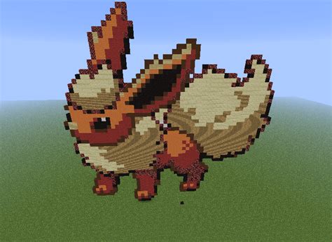 Flareon - Minecraft Pixel Art! Fan Art (32388728) - Fanpop