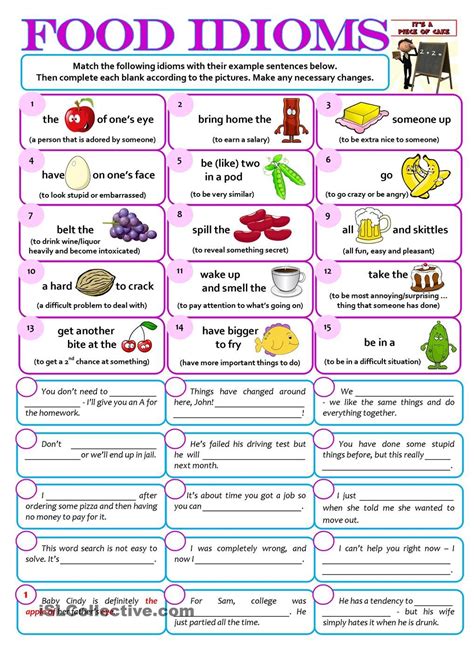 Idioms For Kids Worksheets