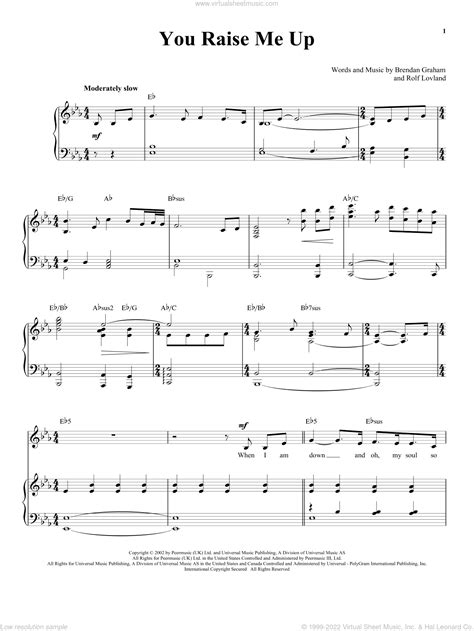 Josh Groban You Raise Me Up Sheet Music Notes, Chords Download ...