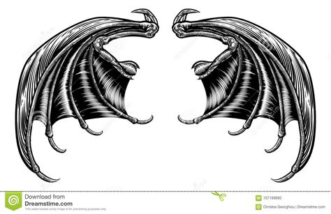 Bat or Dragon Wings stock vector. Illustration of carving - 107169892