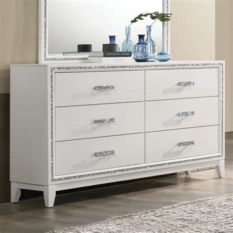 Haiden Modern White Dresser - KFROOMS | White Modern Dresser Silver