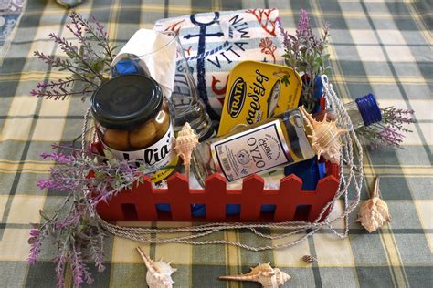 Greek Gift Basket With Meze. Aegean Sea Sardins, Ouzo, Green Olives ...