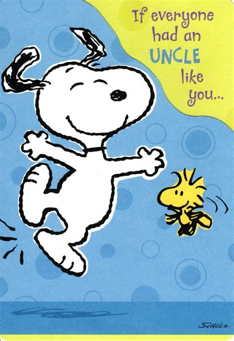 Peanuts Snoopy Woodstock Happy Birthday Uncle Happy Dance Hallmark Card ...