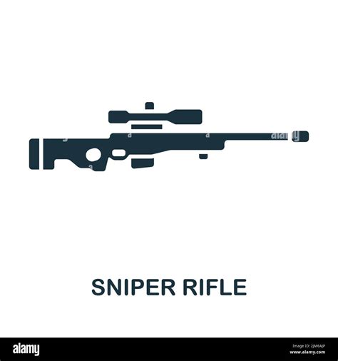 Sniper Rifle icon. Monochrome simple line Weapon icon for templates ...