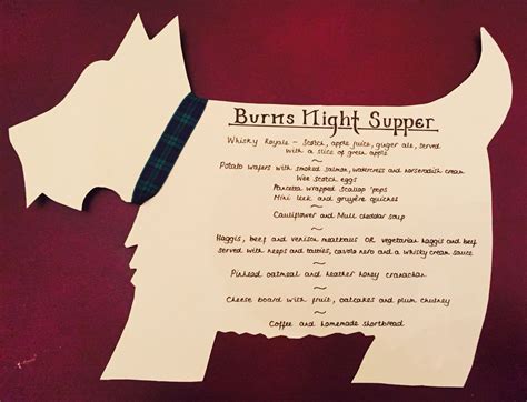 Burns Night Menu | Burns night menu, Burns day, Robert burns day