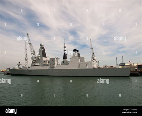 HMS Defender Type 45 Destroyer berthed in Portsmouth Harbour Hampshire ...