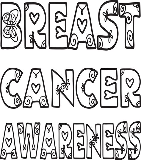 Breast Cancer Awareness Isolated Coloring Page Vector Art At | The Best ...