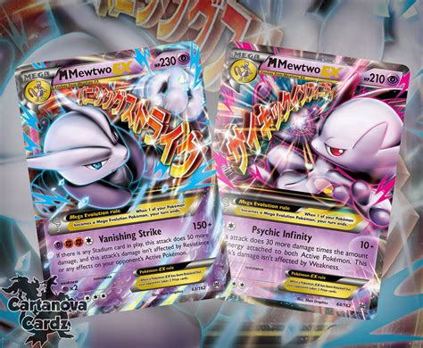 M Mewtwo & Mega Evolution Ex Proxy Pokemon Card Premium Quality Set 2 ...