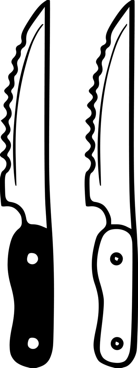 Knife Serrated Simple Outline Vector Drawing Icon 11594405 Vector Art ...