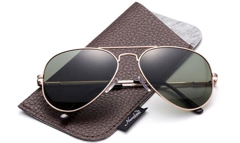 Newbee Fashion - Polarized Aviator Sunglasses Mirrored Lens Classic ...