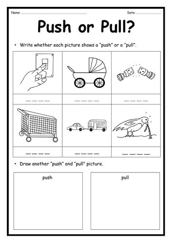 Push or Pull - Forces Worksheet | Teaching Resources