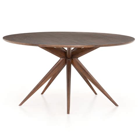 Hewitt Star Base Mid Century Modern Round Dining Table 59" | Zin Home