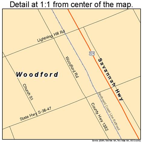 Woodford South Carolina Street Map 4578910