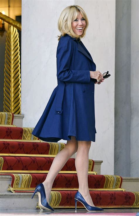 Brigitte Macron Wears a Mod Coral Look to the G20 Welcome Dinner ...