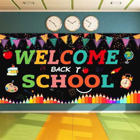 Buy Large 79" X 40" Welcome Back to School Backdrop,Welcome Back to ...