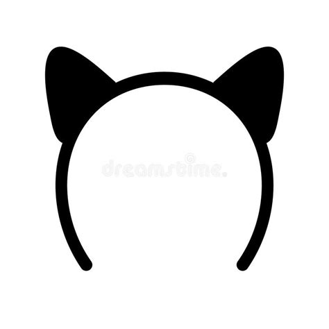 Vector Flat Hair Bezel with Cat Ears Silhouette Stock Illustration ...