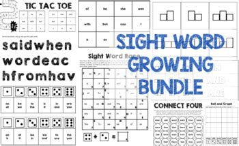 Jack Hartman Sight Words - Activities and Games - Print and Go -Growing ...