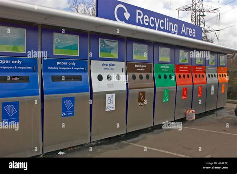 Small recycling centre Stock Photo - Alamy