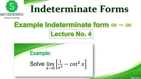 Indeterminate forms examples || indeterminate form infinity - infinity ...