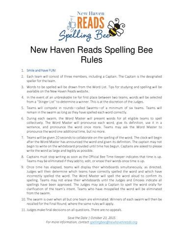 spelling-bee-rules-2015 by New Haven Reads - Issuu