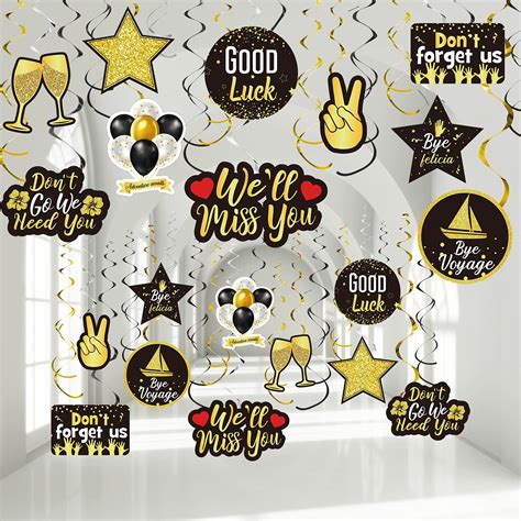 Buy 30 Pieces Farewell Party Decorations, Glitter We Will Miss You Sign ...