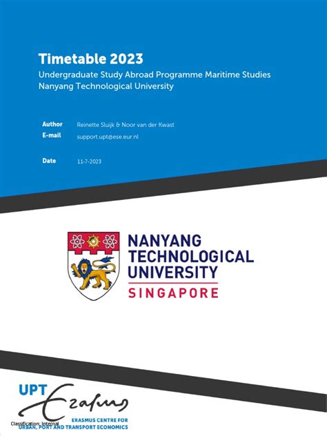 Timetable 2023 - NTU Study Abroad (25-07-2022) | PDF