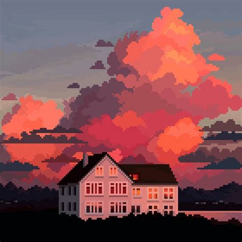 Color Study : PixelArt | Pixel art landscape, Pixel art background ...