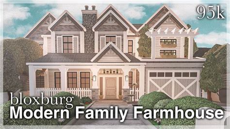 Bloxburg - Modern Family Farmhouse Speedbuild (exterior)