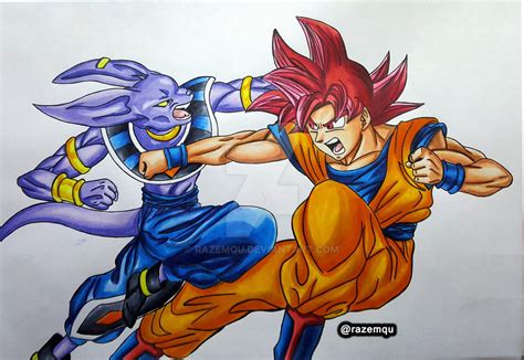 Beerus vs Super Saiyan God Goku |Dragonball Super| by razemqu on DeviantArt